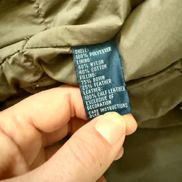 Polo Ralph Lauren Goose Down Green Jacket Coat Men’s M Medium Hood Hooded Zip - Picture 12 of 14